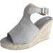 Aunimeifly Women's Wedges Platform Sandals - Comfy Sports Knit Sandals - Gradation Thick Bottom Fish Mouth Beach Sandals (Gray) - Buy Online on GoSupps.com