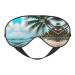 Beach and Palm Tree Print Unisex Sleep Eye Mask Soft Comfort Eye Shade Cover for Travel/Yoga/Shift Work