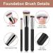 AOOWU 3Pcs Makeup Brush Premium Foundation Brush Concealer Brush Flat Top Foundation Brush for Liquid Makeup Multifunctional Face Brush for Liquid Cream Blending Buffing Powder Cosmetics 3 pcs - Silver black - Buy Online on GoSupps.com