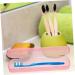 Magiclulu Portable Toothbrush Case - 4 Pcs Travel Dental Storage Box - Kissing Brushes Himmelblau - 21x5.5cm - Buy Online on GoSupps.com