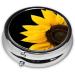 Wild Flower Sunflower Mini Round Pill Box | 3 Compartment Travel Organizer | Portable Medicine Case for Home & Office - Buy Online on GoSupps.com
