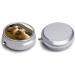 Round Pill Box with White Sheep Print | Three Compartment Decorative Pill Organizer | Portable Metal Pocket Case - Style 10 - Buy Online on GoSupps.com