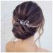Yheakne Pearl Crystal Wedding Hair Pins Silver Flower Pearl Hair Pins Rhinestone Hair Pins Hairpiece Decorative Bobby Pins Heapieces Bridal Hair Accessories for Bride and Bridesmaid 2 Pieces (Silver