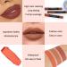 Evpct 3Pcs Nude Beige Dark Light Brown Yellow Matte Lipstick and Lip Liner Set - Long Lasting Waterproof Lip Makeup Duo (Pack of 1) - 24 Hour Matte Lip Gloss - Buy Online on GoSupps.com