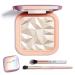 Face Highlighter Makeup Palette Kit  Shimmer Glitter Highlight Contouring Palette Natural Nude Shiny Contour Highlight Makeup Illuminator Highlighter Concealer Palette with brush (Champagne Gold)