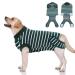 Pumyporeity Recovery Suit Dogs wound protection suits for puppies pets pets Postoperative care protective clothing wounds after surgery Prevent licking bite alternative e-collar after operations (XS) XS green streaks