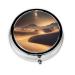 Desert Starsround Pill Box 3 Compartments Round Pill Box Organizer for Purse Or Pocket &*Portable Travel Pill Box