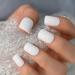 All White Square Glossy Gel Press On Nails - Long Lasting Faux Ongles for Daily Life - Buy Online on GoSupps.com