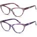 Shop 2 Pack Cat Eye Reading Glasses for Women - Blue Light Blocking Eyewear Fashionable Comfort Spring Hinges | 1.75 Pink & Purple Readers - Buy Online on GoSupps.com