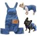 Dog Shirts Clothes Denim Overalls, Pet Jeans Onesies Apparel, Puppy Jean Jacket Sling Jumpsuit Costumes, Fashion Comfortable Blue Pants Clothing for Small Medium Dogs Cats Boy Girl (Blue, Large) Blue Large