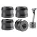 Linkidea 4 Pack Safety Razor Stand Opening Dia 0.7" (18.5mm) Aluminum Alloy Men's Shaving Stand for Bathroom Countertops Dark Grey