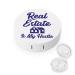 Real Estate Is My Hustle Round Case For Contact Lens Kit Storage Box with Mirror Printed