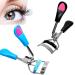 2 Pcs Eyelash Curler with Comb Stainless Steel Eye Lash Curler Wide Angle Eyelash Comb Eye Makeup Toolset for Girls 1: Black blue