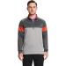 Men's Slim Fit Quarter Zip Golf Pullover - Performance Wicking Raglan Long Sleeve Sweatshirt | Dark Grey/Light Grey/Orange - Large - Buy Online on GoSupps.com