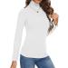 LaikaKud Women Mock Turtleneck Long Sleeve Shirt - White Medium | Ribbed Thermal Undershirt - Buy Online on GoSupps.com