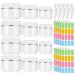 Tonyg-P 12 piece of cream can empty white empty jar Round plastic cosmetic socket cream doses for filling with spatulas and labels for make-up creams lotions mini clues 30/50/100ml