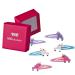 HAARallerliebst hair clip set (6 pieces | unicorns | colorful) for girls including box for storage (box color: pink)
