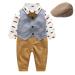 Volunboy Baby Boys Gentleman Suit Toddler Formal Waistcoat Outfit Wedding Shirts + Vest +Bow Tie 4 PCS Set 9-12 Months Fox