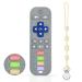 Bathing toys for 3 months baby silicone remote-controlled bite toys toothing toys for babies remote control bite rings made of silicone with anti-loss rope-bite ring (GREV)