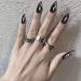 24Pcs Matte False Nail Black Stiletto Long Salon Nail Tips Full Cover Art Design Acrylic Fake Nails for Women and Girls