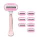 JENCVNL Razor for Women Smooth Razor + 8 Replacement Blades with 4-blade for Women's Razor Women's Razor