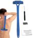 Back hair cutter with a long handle body hair cutter for the back of men - foldable body hair cutter back razor - fast trimming hair removal tools extra long handle f blue