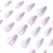 Justotry 24 Pcs Almond Glitter Pink Short False Nails | Glossy Press on Nails with Nail Glue | Stiletto Stick-on Nail Art for Women - Buy Online on GoSupps.com