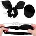 Jaciya Black Silk Bow Scrunchies - Bunny Ear Hair Ties for Women | Stylish Hair Accessories - Buy Online on GoSupps.com