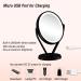 Aesfee Double-Sided LED Makeup Mirror | 1x/7x Magnification | USB Rechargeable | Touch Sensor Control | 3 Light Settings | Illuminated Countertop Mirror - Black - Buy Online on GoSupps.com