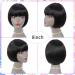 8 Inch Short Bob Human Hair Wig with Bangs for Black Women - Brazilian Virgin Straight Hair 150% Density Machine Made Bob Wig in Natural Color - Buy Online on GoSupps.com