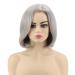 SEVENCOLORS Short Gray Bob Wigs for Women - Lace Front Silver Grey Synthetic Wig | Natural Looking Grey Wavy Hair for White Women - Buy Online on GoSupps.com