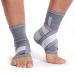 Neotech Care Ankle Brace Support - Elastic & Breathable Fabric - Adjustable Compression Strap - For Men Women Youth - Left or Right Foot - Grey Colour (Size M 1 Pair) M 2