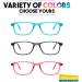 Look Look Reading Glasses for Men & Women - Ultra- Light +2.0 Near Vision Flexible Frame Pack of 2 (Black) - International Shipping Available - Buy Online on GoSupps.com