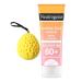 Sunscreen Cream Invisible Daily Defense Fragrance-Free Lotion Broad Spectrum SPF 60+ 3.0 Ounces - Water-Resistant Lightweight Formula for Sensitive Skin with Westlake Art Bath Sponge Pack of 1