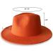 REVKI Wide Brim Fedora Hat - Unisex Two Tone Panama Hat with Belt Buckle, Light Orange - Buy Online on GoSupps.com