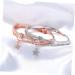 Minkissy Women's Star Bracelet - Rose Gold Cuff with Crystals | Elegant Strass Design 19.5cm - Buy Online on GoSupps.com