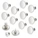 12 Sets Jean Buttons pins No Sew Instant 17mm Replacement Button Adjustable Pants Buttons Kit Matt silver 12