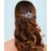 Bridal Sapphire Crystal Hair Comb Pearl Blue Crystal Leaf Marquise Hair Piece Prom Party Festival Wedding Hair Accessories for Women and Girls (Silver)  - Buy Online on GoSupps.com