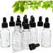 Minkissy 12Pcs Glass Dropper Bottles Clear Essential Oils Bottles with Glass Eye Droppers Refillable Empty Bottles for Liquid Aromatherapy Essential Oils(30ml) - Buy Online on GoSupps.com