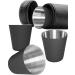 Outdoor SAXX 5-Part Stainless Steel Drinking Cup Set | Metal Schnapps Cups with Leather Bag | Ideal Flat Man Accessories in Black - Buy Online on GoSupps.com