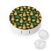 Pineapple Banana Orange Round Case For Contact Lens Kit Storage Box with Mirror Printed