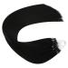 Ugeat Real Hair Microring Extensions - 40cm Micro Loop Black Hair Extensions | 50g with 50 Highlights | Premium Quality #1B - Buy Online on GoSupps.com