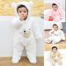 Puseky Newborn Baby Bear Snowsuit Winter Coat Hooded Romper | Unisex Fleece Jumpsuit 0-3 Months - White - Buy Online on GoSupps.com