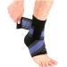 Ankle Brace Adjustable Compression Sleeve (Pair)-Ankle Support Heel Brace for Achilles Tendonitis Plantar Fasciitis-Eases Swelling and Sprained Ankle (Blue)