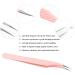 Buy Independent Pink Stainless Steel Curved Tweezers for Eyelash Extensions - Professional Striped Dolphin Form LW-HT | International Shipping Available - Buy Online on GoSupps.com