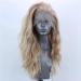 ELESTY Long Natural Curly Glueless Lace Front Wig - Golden Blonde Synthetic Hair for Women | Heat Resistant Daily Party Wig - Buy Online on GoSupps.com