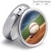 Shop Decorative Round Baseball Print Pill Box - 3 Compartment Portable Medicine Organizer | Metal Pocket Pill Case - Buy Online on GoSupps.com
