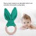 Delightful Bunny Ears Infant Wood Bite Ring - Safe Natural Tooth Training & Sensory Toy for Babies (Green) | Perfect Gift - Buy Online on GoSupps.com
