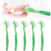 Verdant Touch Denture Brush Set - Professional Portable Double Sided for Elderly - Green 5 Pack | Buy Now for International Shipping - Buy Online on GoSupps.com