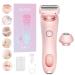 Duskofficial Razor 2 in 1 Portable Electric Shaver Razors for Women The Glide Pro 3.0 Waterproof Electric Razor Wireless Bikini Trimmer Wet and Dry Painless Hair Removal Removable Head (Pink)